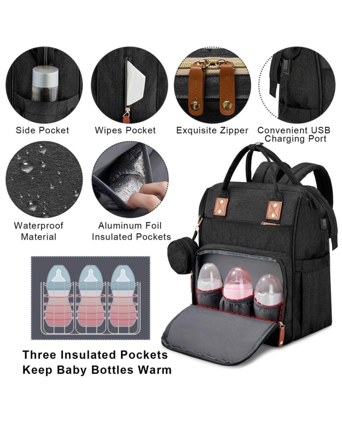 Nappy Bag with Bassinet Changing Station